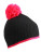 MB7964 Pompon Hat with Contrast Stripe - MB7964_Black_Pink - variant Ls 1000129082