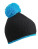 MB7964 Pompon Hat with Contrast Stripe - MB7964_Black_Turquoise - variant Ls 1000129083