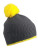 MB7964 Pompon Hat with Contrast Stripe - MB7964_Carbon_Yellow - variant Ls 1000129086