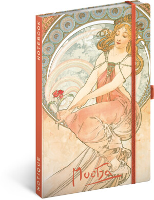 NOTIQUE Notes Alfons Mucha – Malířství, linkovaný, 13 x 21 cm - Reklamnepredmety