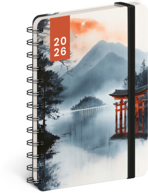 NOTIQUE Spirálový 18měsíční diář Petito – Japonsko 2025/2026, 13 x 18 cm - Reklamnepredmety