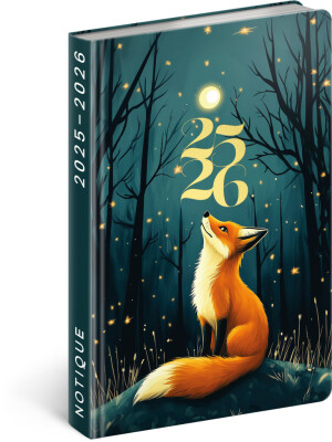NOTIQUE 18měsíční diář Petito – Liška 2025/2026, 11 x 17 cm - Reklamnepredmety