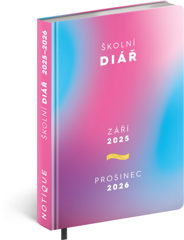 NOTIQUE Školní diář Růžový (září 2025 – prosinec 2026), 9,8 x 14,5 cm CZ