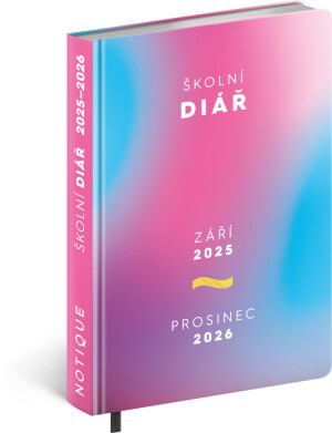 NOTIQUE Školní diář Růžový (září 2025 – prosinec 2026), 9,8 x 14,5 cm CZ - Reklamnepredmety