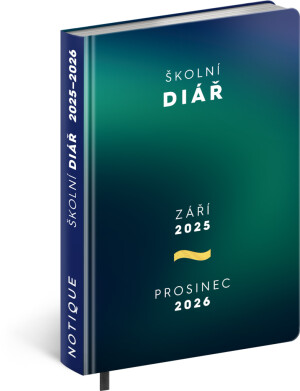 NOTIQUE Školní diář Zelený (září 2025 – prosinec 2026), 9,8 x 14,5 cm CZ - Reklamnepredmety