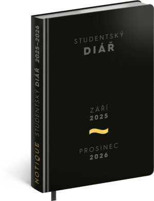 NOTIQUE Studentský diář Academia (září 2025 – prosinec 2026), 9,8 x 14,5 cm CZ - Reklamnepredmety
