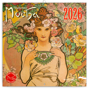 NOTIQUE Poznámkový kalendář Alfons Mucha 2026, 30 x 30 cm - Reklamnepredmety
