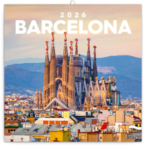 NOTIQUE Poznámkový kalendář Barcelona 2026, 30 x 30 cm - Reklamnepredmety