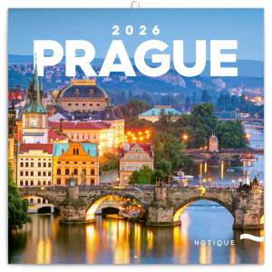NOTIQUE Poznámkový kalendář Praha 2026, 30 x 30 cm - Reklamnepredmety