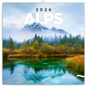 NOTIQUE Poznámkový kalendář Alpy 2026, 30 x 30 cm - Reklamnepredmety