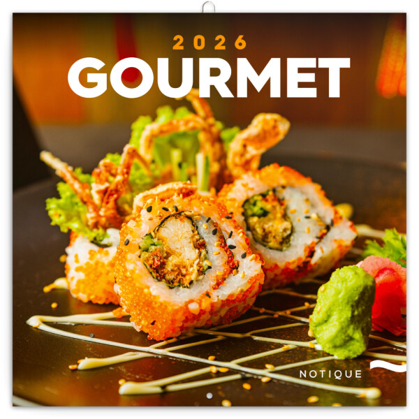 NOTIQUE Poznámkový kalendář Gourmet 2026, 30 x 30 cm