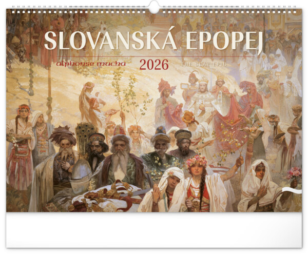 NOTIQUE Nástěnný kalendář Slovanská epopej – Alfons Mucha 2026, 48 x 33 cm