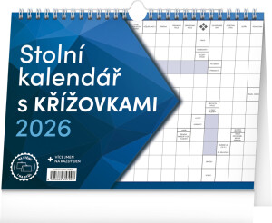 NOTIQUE Stolní kalendář s křížovkami s háčkem CZ 2026, 30 x 21 cm - Reklamnepredmety