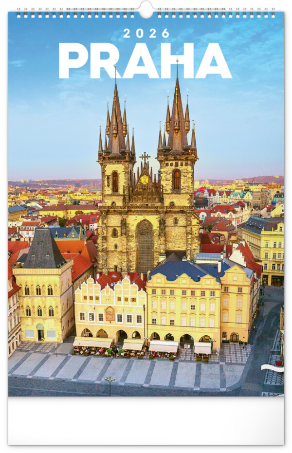 NOTIQUE Nástěnný kalendář Praha CZ 2026, 33 x 46 cm
