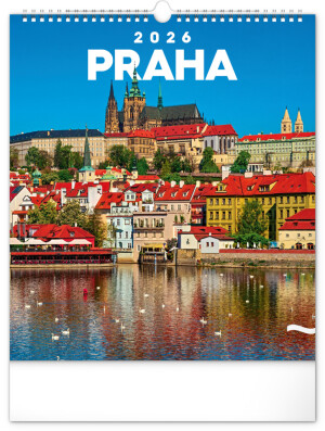 NOTIQUE Nástěnný kalendář Praha 2026, 30 x 34 cm - Reklamnepredmety
