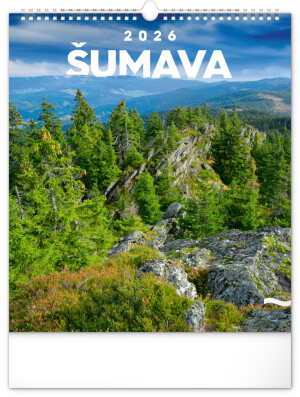 NOTIQUE Nástěnný kalendář Šumava CZ 2026, 30 x 34 cm - Reklamnepredmety