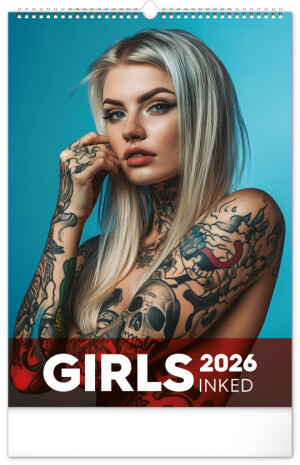 Nástěnný kalendář Inked Girls 2026, 33 x 46 cm - Reklamnepredmety