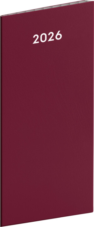 NOTIQUE Kapesní diář Vínový 2026, plánovací měsíční, 8 x 18 cm - Reklamnepredmety