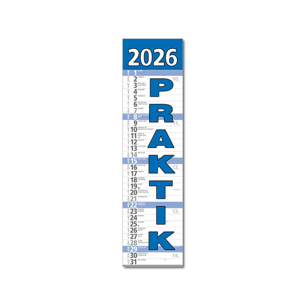 Plánovací kalendář Praktik nástěnný modrý 2026