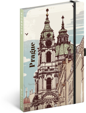 NOTIQUE Notes Praha, linkovaný, 13 x 21 cm - Reklamnepredmety