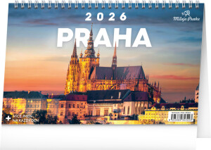 NOTIQUE Stolní kalendář Praha – Miluji Prahu CZ 2026, 23,1 x 14,5 cm - Reklamnepredmety