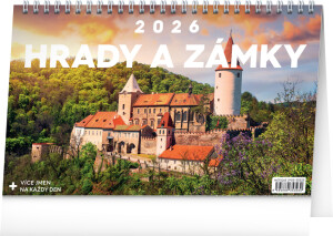 NOTIQUE Stolní kalendář Hrady a zámky CZ 2026, 23,1 x 14,5 cm - Reklamnepredmety