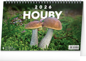 NOTIQUE Stolní kalendář Houby CZ 2026, 23,1 x 14,5 cm - Reklamnepredmety