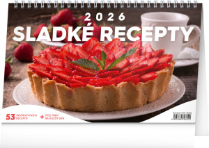 NOTIQUE Stolní kalendář Sladké recepty CZ 2026, 23,1 x 14,5 cm - Reklamnepredmety