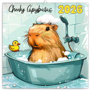 NOTIQUE Poznámkový kalendář Rozpustilé kapybary 2026, 30 x 30 cm - Reklamnepredmety