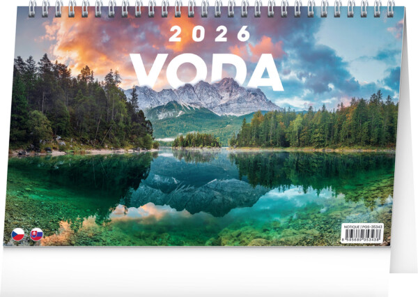 NOTIQUE Stolní kalendář Voda CZ/SK 2026, 23,1 x 14,5 cm
