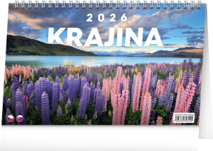 NOTIQUE Stolní kalendář Země CZ/SK 2026, 23,1 x 14,5 cm - Reklamnepredmety