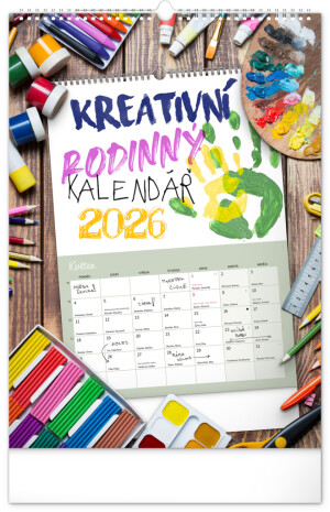 NOTIQUE Kreativní rodinný kalendář CZ 2026, 33 x 46 cm - Reklamnepredmety