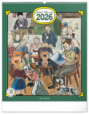 NOTIQUE Nástěnný kalendář Josef Lada 2026, 48 x 56 cm - Reklamnepredmety