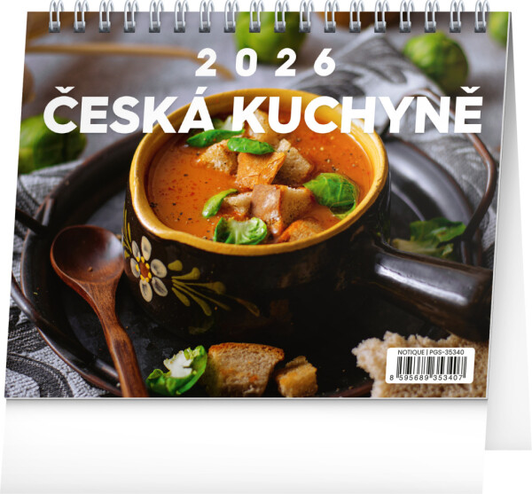 NOTIQUE Stolní kalendář Česká kuchyně CZ 2026, 16,5 x 13 cm