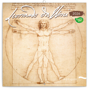 NOTIQUE Poznámkový kalendář Leonardo da Vinci 2026, 30 x 30 cm - Reklamnepredmety
