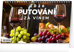 NOTIQUE Stolní kalendář Putování za vínem CZ 2026, 23,1 x 14,5 cm - Reklamnepredmety