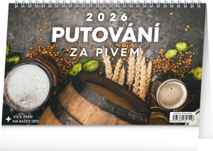 NOTIQUE Stolní kalendář Putování za pivem CZ 2026, 23,1 x 14,5 cm - Reklamnepredmety