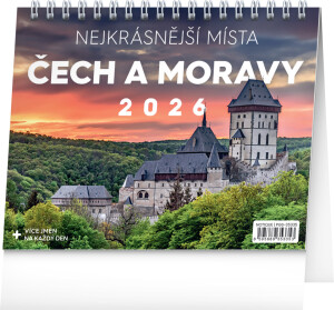NOTIQUE Stolní kalendář Nejkrásnější místa Čech a Moravy CZ 2026, 16,5 x 13 cm - Reklamnepredmety
