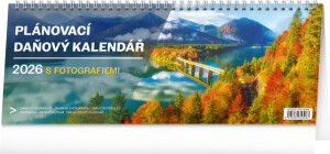 NOTIQUE Stolní kalendář Plánovací daňový s fotografiemi CZ 2026, 33 x 12,5 cm - Reklamnepredmety