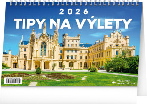 NOTIQUE Stolový kalendár Tipy na výlety CZ 2026, 23,1 x 14,5 cm - Reklamnepredmety