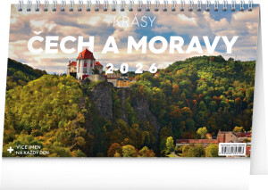 NOTIQUE Stolní kalendář Krásy Čech a Moravy CZ 2026, 23,1 x 14,5 cm - Reklamnepredmety