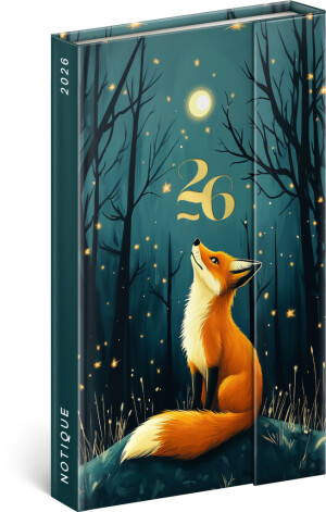 NOTIQUE Týdenní magnetický diář Liška 2026, 13 x 21 cm - Reklamnepredmety