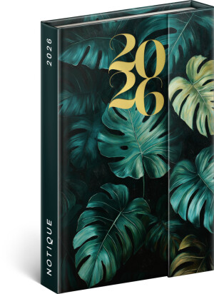 NOTIQUE Týdenní magnetický diář Monstera 2026, 11 x 16 cm - Reklamnepredmety