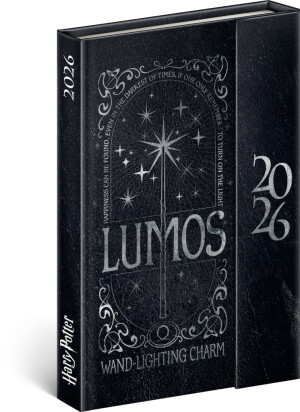 NOTIQUE Týdenní magnetický diář Harry Potter – Lumos 2026, 11 x 16 cm - Reklamnepredmety