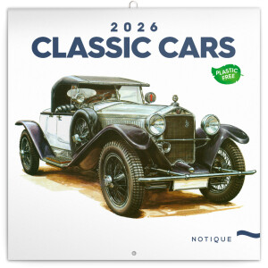NOTIQUE Poznámkový kalendář Classic Cars – Václav Zapadlík 2026, 30 x 30 cm - Reklamnepredmety