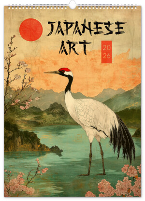 NOTIQUE Wandkalender Vintage Poster – Japanische Kunst 2026, 33 x 46 cm - Reklamnepredmety