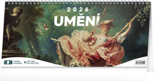 NOTIQUE Stolní kalendář Umění CZ 2026 – 14-denní, 33 x 14,5 cm - Reklamnepredmety