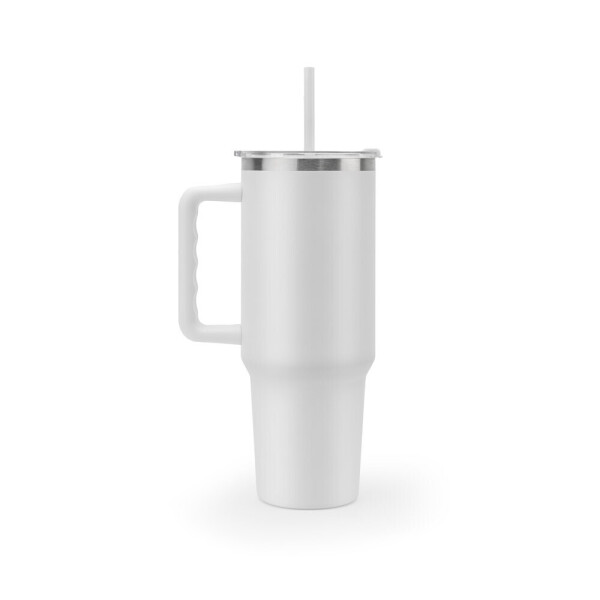 JOYNER XL. Velký nerezový cestovní pohár (91% recyklovaný) s vakuově izolovanou dvojitou stěnou a matným povrchem 1300 mL