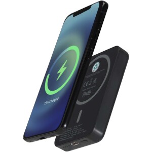 Acrab bezdrátová magnetická powerbanka 5000 mAh 15W s 20W PD – vyrobeno z recyklovaného plastu - Reklamnepredmety