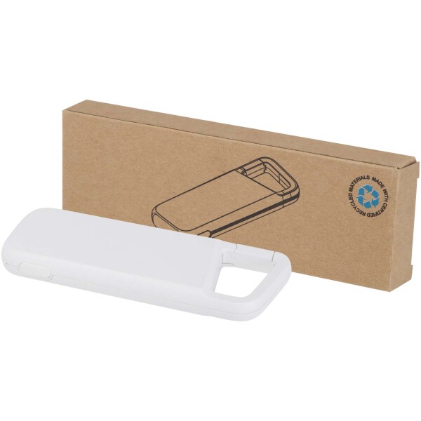 Alkes voděodolná powerbanka z recyklovaného plastu s karabinou, kapacita 5000 mAh, 12 W